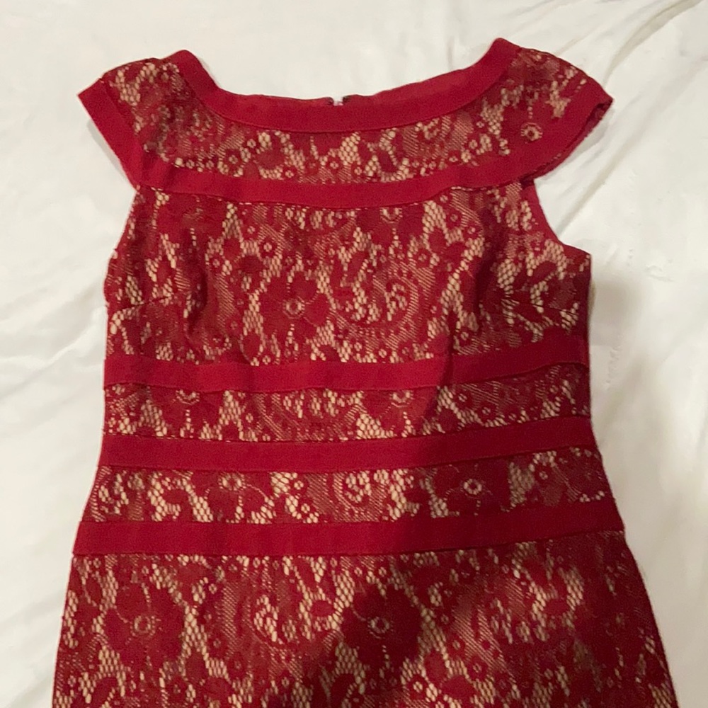 Adrianna papell dress -rose red (size:16uk)